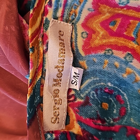 NWOT women's maxi dress,Size S/M. 80% silk 20% rayon.Made in India. - Picture 9 of 11